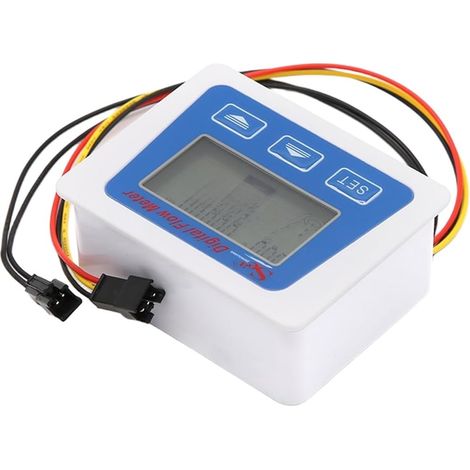 JSSEVN - Stromsparender digitaler Wasserdurchflussmesser mit LCD-Bildschirm, batteriebetrieben für 1 bis 30 l/min, für Bewässerung und industrielle Überwachung (1/5)