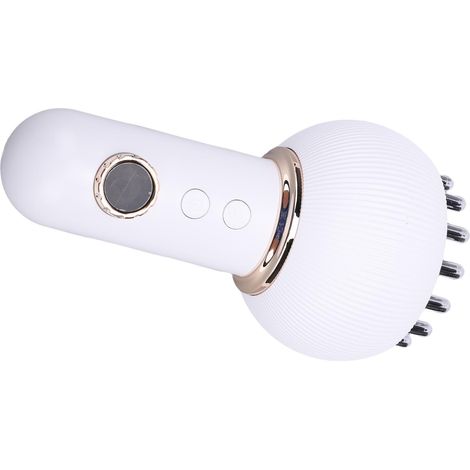 Brosse électrique vibrante chauffante pour le corps, le visage et le cou, appareil de modelage corporel portatif, emballage blanc en anglais. (1/5)
