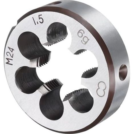 Filière à filetage rond M24 x 1,5, filetage métrique à droite, en acier allié, outil de réparation de filetage (1/5)