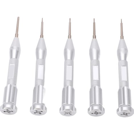 Assortiment de 5 petits tournevis à pointe fine et manche en métal pour la réparation électronique (1/5)