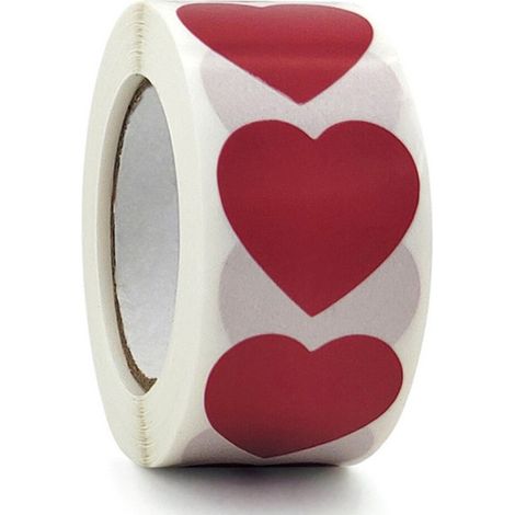 Etiquetas, 2 rollos (500 pegatinas por rollo), Pegatinas de corazón, Autoadhesivas, Etiquetas con forma de corazón, scrapbooking, etc, 2,5 cm (1/5)