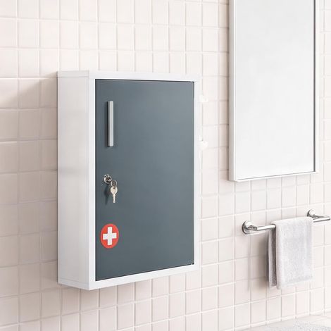Meuble de salle de bain alb en oţel 40 x 15 x 53,5 cm (1/5)