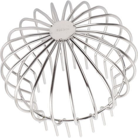 Bouchon rond anti-obstruction en acier inoxydable pour caniveaux de toit extérieurs, avec grille de nettoyage pour balcon et terrasse (160). (1/5)