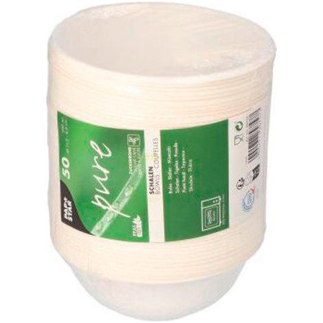 Coupelle en canne à sucre 200 ml, blanche - Lot de 50 (1/3)