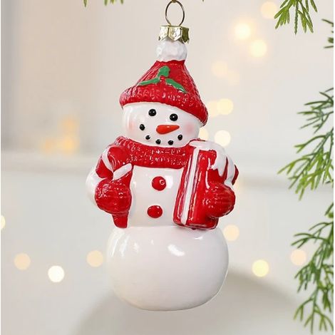 Blaasgegoten kerstbal in de vorm van de Kerstman – kerstdecoratie voor feestelijke opstellingen en om in de boom te hangen (1/4)