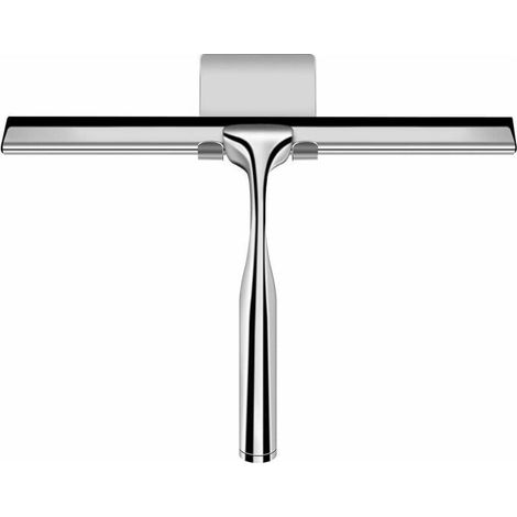 Essuie-glace de douche, essuie-glace de douche en acier inoxydable avec support, longueur de lame 25,4 cm (argent) (1/4)