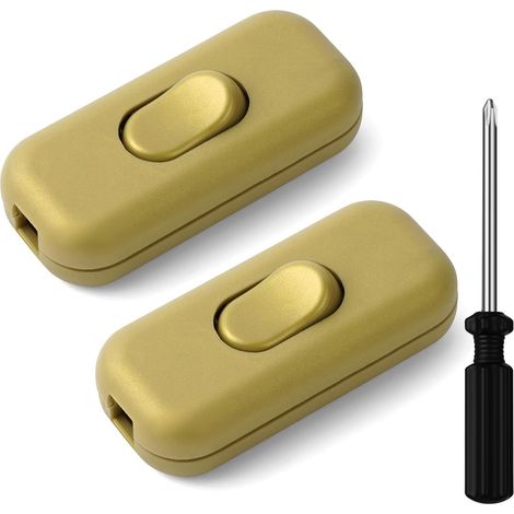Interrupteur Bipolaire en Ligne 250V Lot de 2 PC pour Câbles Ronds ou Plats Commutation Sûre Éclairage et Petits Appareils (1/5)