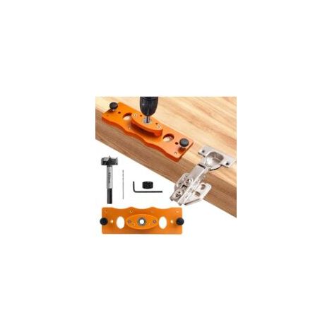 35-mm-Scharnierbohrlehre, Scharnierbohrlehre, für die Bearbeitung von Holztüren und -schränken, Holzbearbeitungswerkzeug – Crezuo (1/4)