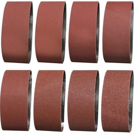 Bande abrasive 75X457 mm - 1 X 40/60 & 2 X 80/120/180/240/320/400 Bande ponceuse pour poncer, polir et dépoussiérer, idéale pour le bois (14 pièces) (1/4)