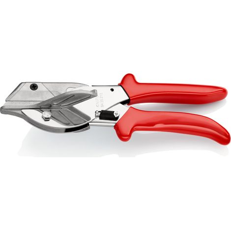 KNIPEX 94 35 215 EAN Cortaingletes para perfiles de plástico y goma con fundas de plástico cromado 215 mm (1/10)