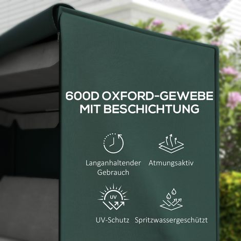 Housse de protection balançoire 3 places imperméable hiver, bâche anti-UV résistante 600D Oxford, couvre-balançoire jardin déchirure, 205x124x164cm vert foncé (1/5)