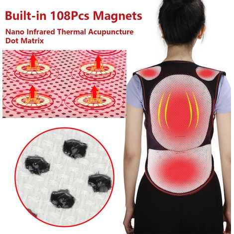 Ceinture Lombaire Chauffante Auto-Cicatrisante Corset Dorsal avec 108 Aimants et 5 Plaques de Correction Amovibles, Gilet de Maintien Postural (1/5)