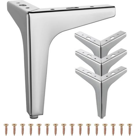 QORVA-4 pieds de meubles en métal, pieds triangulaires de 15 cm pour canapé, table basse, télévision, armoire et autres meubles. (1/5)