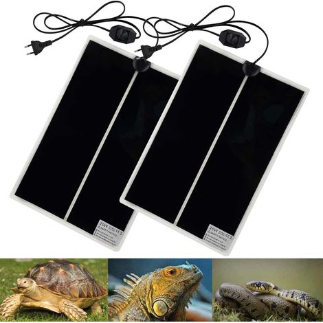 Tapis Chauffant pour Reptiles avec Thermostat Réglable 20W Couveuse pour Tortue Lézard Serpent 42x28cm (1/5)