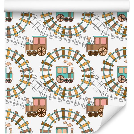 Papier peint Locomotives à vapeur de conte de fées pour le salon et la chambre 50x1000 cm (1/5)
