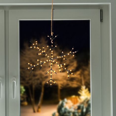 esotec Solar LED Hängeleuchte Schneeflocke Eiskristall 40 cm Garten außen 103407 (1/5)