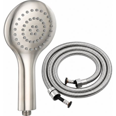 Ensemble douchette brossée et flexible de douche inox 304, 26,8 × 28 × 7,7 cm, 722 g – Livraison gratuite (1/4)
