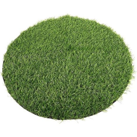 Tapis de Table Rond en Gazon Artificiel 60 Cm Décoration de Table Intérieur et Extérieure Tapis de Gazon Synthétique Vert Base en Caoutchouc Blanc Cuisine et Terrasse (1/5)