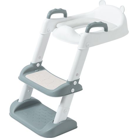 Reducteur Toilette Enfant, Siège de Toilette Enfant Réglable en Hauteur Pliable avec Marches (1/5)