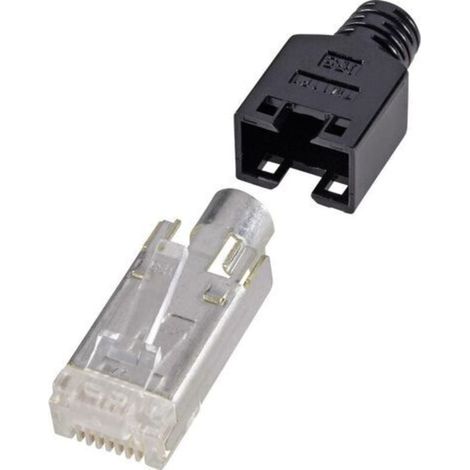 Connectique RJ45, blindé CAT5e Trywise H9540.4-10 RJ45 mâle, droit Pôle: 8P8C noir 10 pc(s) (1/2)