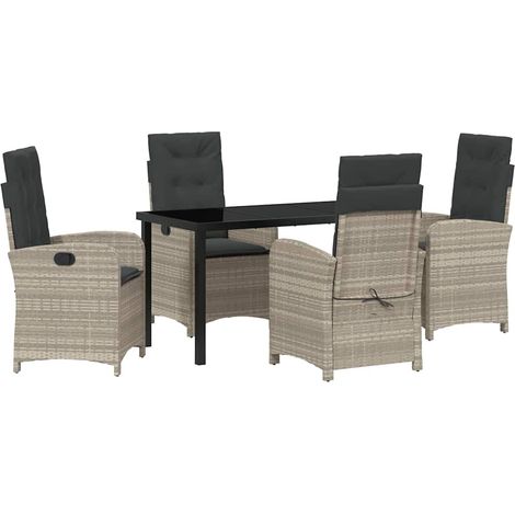 Maison Exclusive - Conjunto de Comedor de Jardín 5 pcs Gris Claro (1/5)