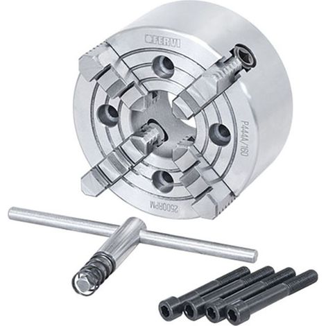 Mandrino per tornio FERVI P444A/160 a 4 griffe indipendenti - Ø 160 mm - ghisa (1/3)