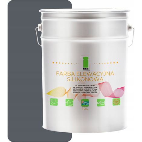 Silikon-Fassadenfarbe Stahlgrau Premium Grau 10L (1/5)
