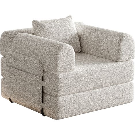 1-Sitzer-Schlafsofa aus Chenille mit Stauraum in der Armlehne und Metallgestell (1/5)