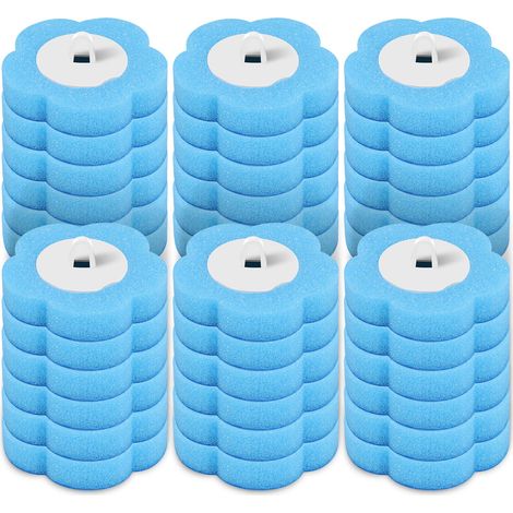 Lot de 36 Recharges Jetables pour Brosses de Toilette en éponge, Produit Nettoyant, Recharges de Détergent pour Brosses de Salle de Bain pour Lavabos et Baignoires Piscine (1/5)