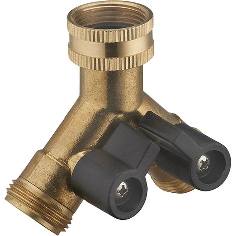 AROZ Sdoppiatore per rubinetto doppio a Y con selettore femmina 3/4'' maschio 3/4'' (1/2)