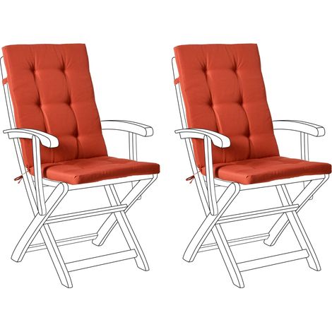 Set di 2 cuscini per sedute e schienaleda esterno con lacci rosso Maui Premium (1/5)