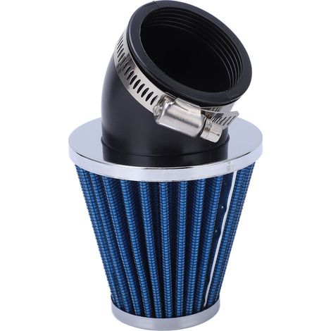 Filtre à air conique coudé à 45° pour moteur, diamètre intérieur de 48 mm, pour moto, quad, pit bike et mini-moto (bleu). (1/5)