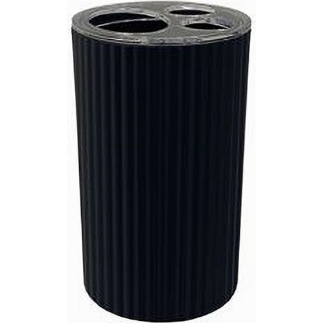 Porte Brosse à Dents Verre Pour Ameublement Gris Foncé 3 Trous Salle De Bain à Rayures 79170 (1/3)