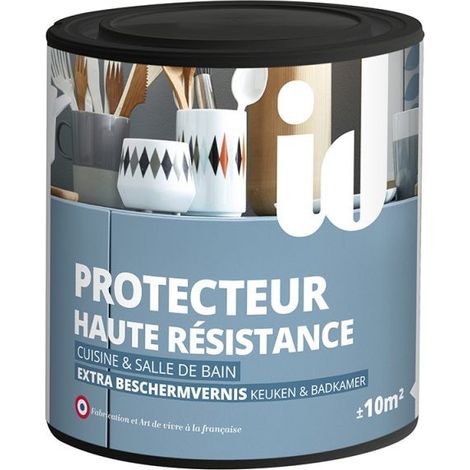 Protecteur haute résistance incolore 450ml – Finition satinée – Résistant à l'eau, alcool et café – Application rouleau – Id Paris (1/3)