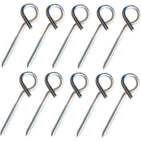 Lot de 10 crochets plafond, inox, pour rangement et à visser (1/5)