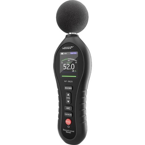 Sonomètre numérique NOYAFA NF-562S, pondération AC, plage 30-130 dB, maintien des données, arrêt automatique, fonction alarme (1/5)