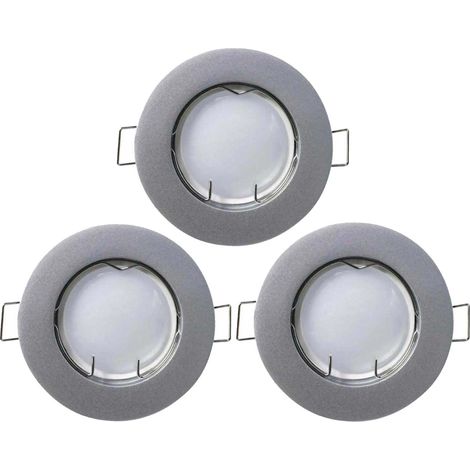 Confezione da 3 faretti LED da incasso rotondi GU10 7W 525lm Ø7cm Alluminio 7hSevenOn