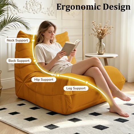 Coussin de sol moelleux, fauteuil confortable avec rembourrage en mousse premium, parfait pour lire et se détendre (1/5)