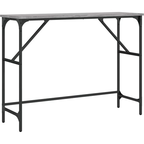 Table console 100 x 32 x 75 cm bois d'ingénierie gris et métal DEC032194