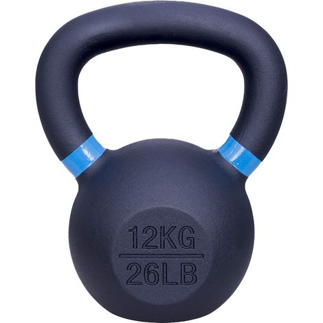 Kettlebell Kugelhantel - Gusseisen - 12 kg - Schwarz-Blau