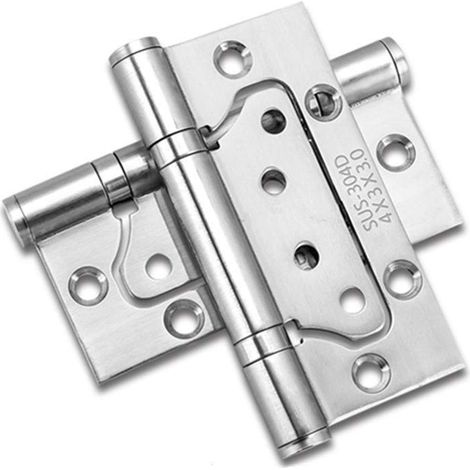 Charnière de porte épaisse sans mortaise, Facile à installer, charnières de porte en acier inoxydable de 10,2 x 7,6 cm, mouvement fluide et robuste, argenté (lot de 6) (1/5)