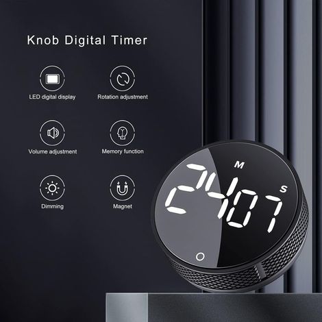 Digitale Küchentimer, großer magnetischer LED-Countdown-Timer zum Kochen, für Fitnessstudios, zum Lernen, einfach für Kinder und Senioren. (1/4)