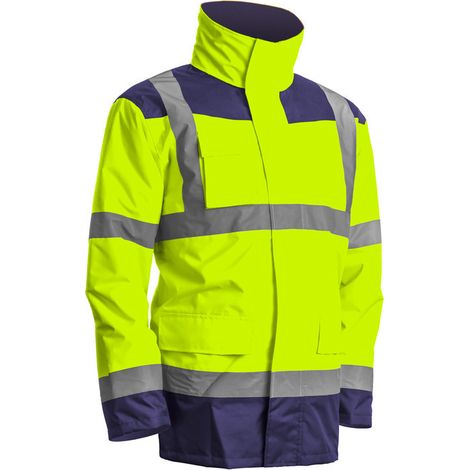 Kanata 4 in 1 parka in poliestere ad alta visibilità giallo/navy taglia XXL