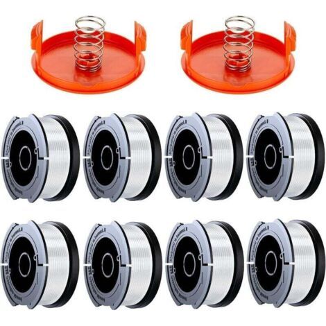 FENOPLASTICA12 Pack Bobine Fil Coupe Bordure Black Et Decker Coupe Bordures, 0.2cm Bobine De Fil Debroussailleuse(8 Fil Coupe Bordure,2 Couvercle,2 Ressort).. (1/4)
