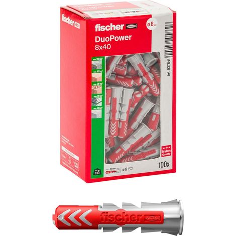 Tassello Duopower Ø 8 x 40 mm Fischer 100 Pezzi (1/4)