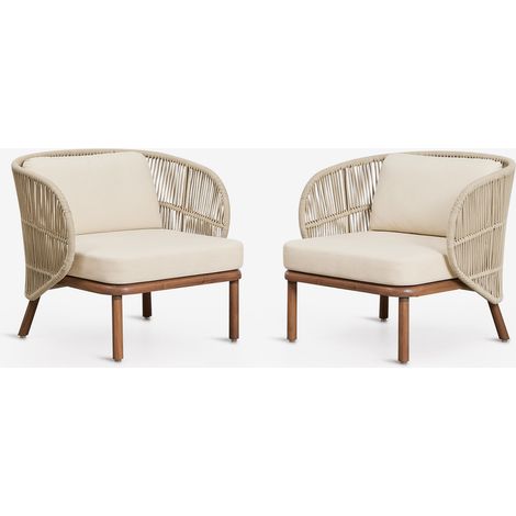 Pack de 2 sillones en madera de acacia y cuerda trenzada Capri SKLUM       