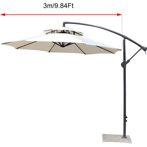 Toile de parasol double face de 3 m pour remplacer la toile imperméable d'un parasol de jardin ou de cour extérieure. (1/5)