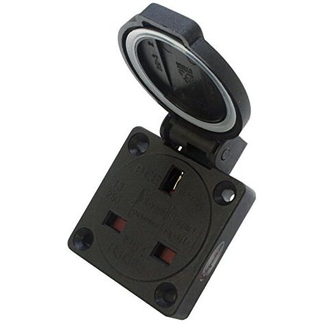 PCE 13A PRISE DE COURANT NOIRE (NORME BRITANNIQUE) 2P+E 230V IP54 (1020-5S)