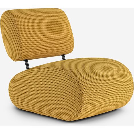 Samtgepolsterter Sessel im modernen Design für Wohnzimmer Tux - Gelb (1/5)