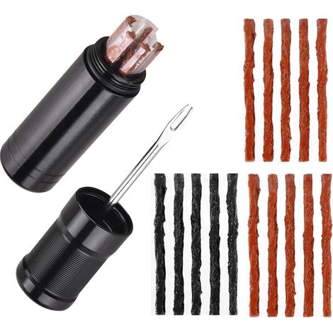 Tubeless Kit de réparation de pneu de vélo avec 1 alésoir à fourche et 15 bandes adhésives Tubeless Réparation pour vélo de course sans chambre à air Kit de réparation de pneu pour route (1/5)